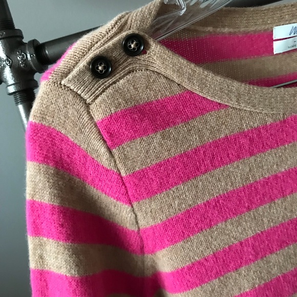 Madewell Pink and camel striped wool Sweater - Picture 3 of 5